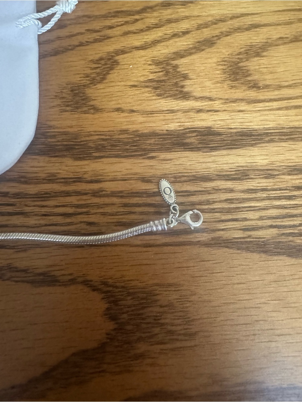 Pandora Silver Snake Chain Bracelet with Logo Pouch - Picture 2 of 3